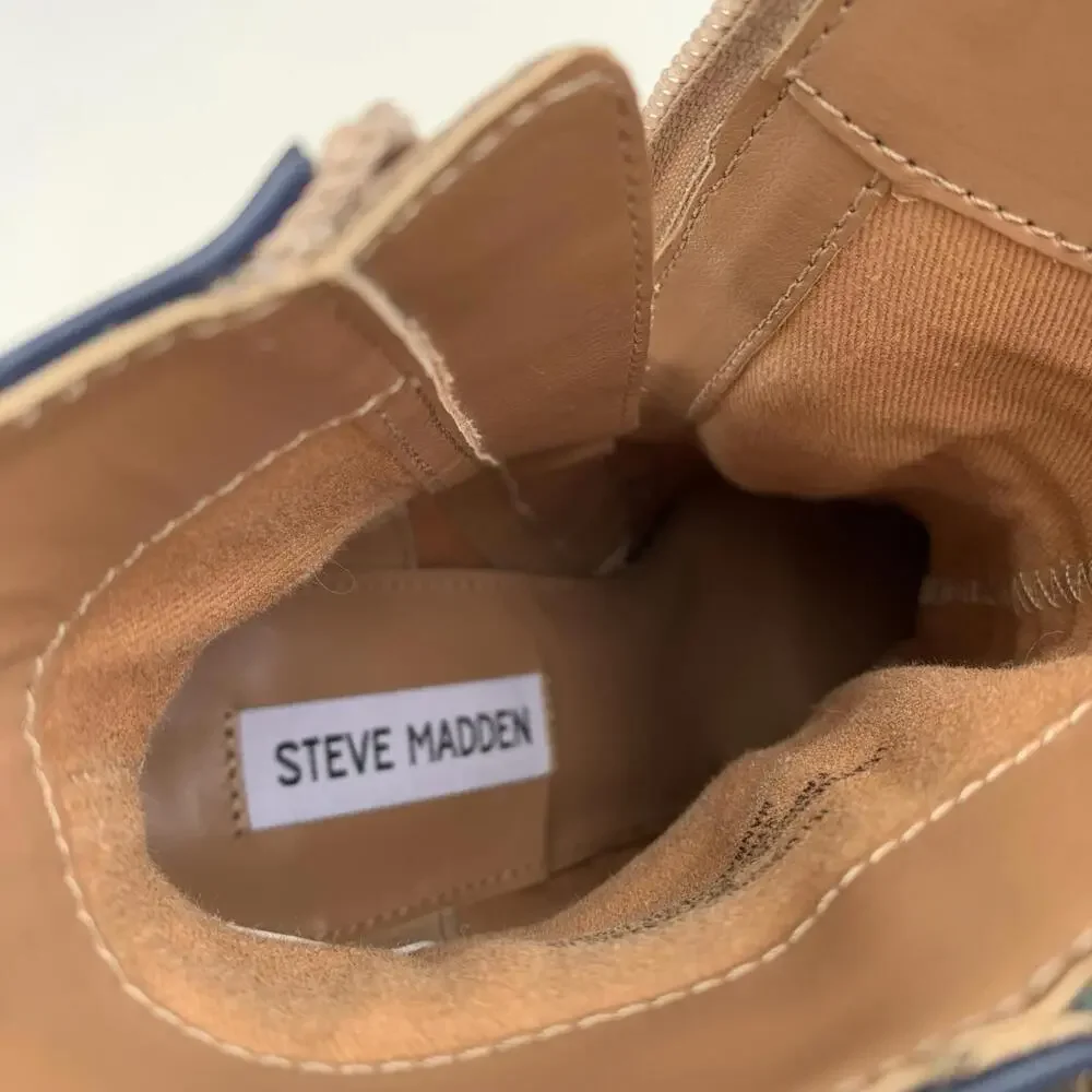 Steve Madden Illusion Pump Lace Up Boots Heels Womens Sz 8 Retro Y2k Orange Beig - Picture 11 of 13